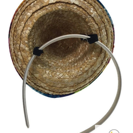 12x MINI SOMBRERO HATS on Headband Mexican Spanish Fiesta Party Costume BULK.
