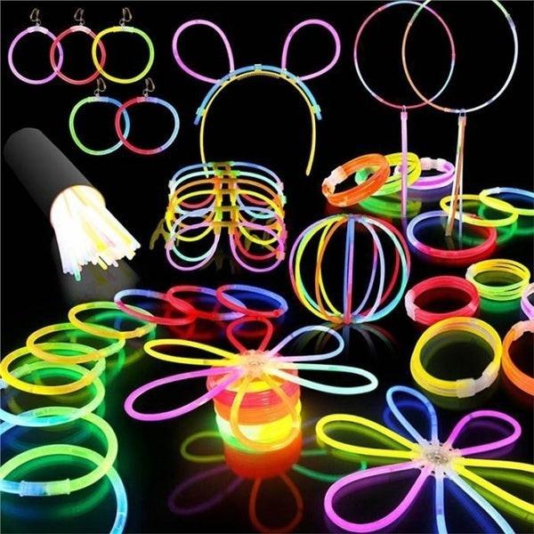 15 GLOW STICKS Party Light Glow In The Dark Rave NECKLACE Disco Bulk.