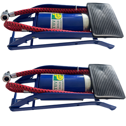 2x HIGH PRESSURE FOOT PUMP Ball Bicycle Motorbike Car Tire Inflator Tyre Air.