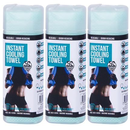 3x INSTANT COOLING TOWEL UPF 50+ Ice Cold Sport Sweat Absorbing Leisure 66x43.
