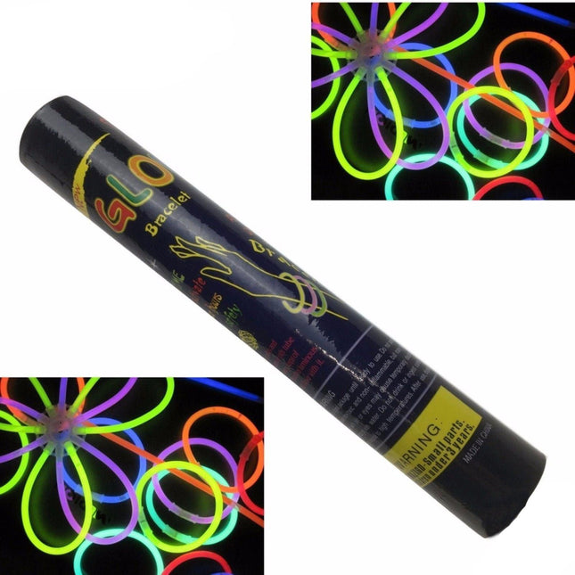 50 GLOW STICKS Party Light Glow In The Dark Rave NECKLACE Disco Bulk.