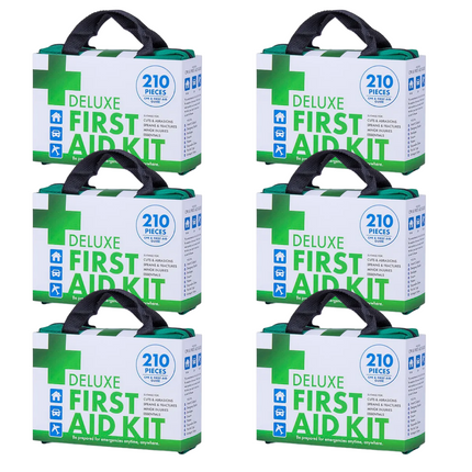 6x 210PCS EMERGENCY FIRST AID KIT Medical Travel Set Workplace Office ARTG BULK.