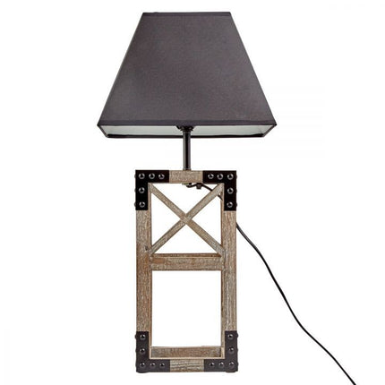 Designer Wooden TABLE LAMP Modern Rustic Geo Industrial Retro  Desk Light.