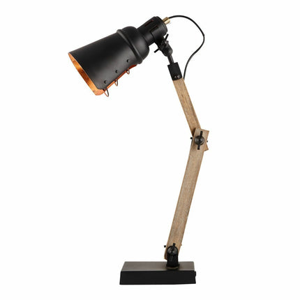 Scandi Modern Natural Wooden Table Lamp Rustic Retro Designer Vintage Light.
