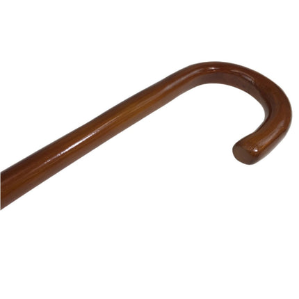 92cm WOODEN WALKING STICK Wood Cane Pole Carved Varnished Deluxe Quality Sturdy - Brown.
