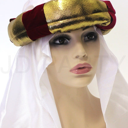 Arabian Desert Prince Hat Headpiece Costume Party Fancy Dress Arabic.