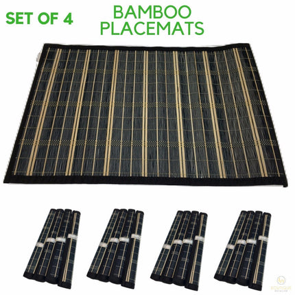 Set of 4 BAMBOO PLACEMATS Dinner Table Decor Party Natural Party 45x30cm BULK.