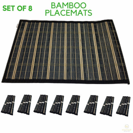 Set of 8 BAMBOO PLACEMATS Dinner Table Decor Party Natural Party 45x30cm BULK.
