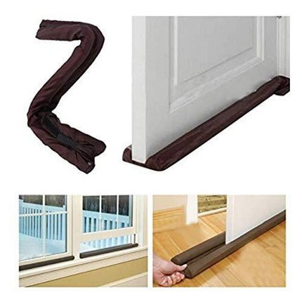 DUAL DRAFT STOPPER Double Sided Snake Wind Air Door Guard Cover Weather Seal.