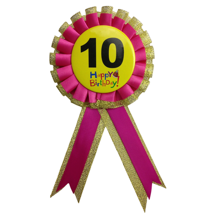 BIRTHDAY BADGE Party Favour Award Rosette Fancy Dress Girls Boys Childrens Kids -.