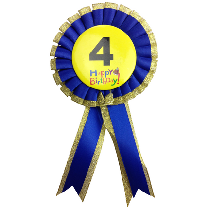 BIRTHDAY BADGE Party Favour Award Rosette Fancy Dress Girls Boys Childrens Kids -.