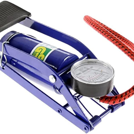 Foot Air Pump High Pressure Gauge Tyre Tire Inflator Air Bed Bike Ball.