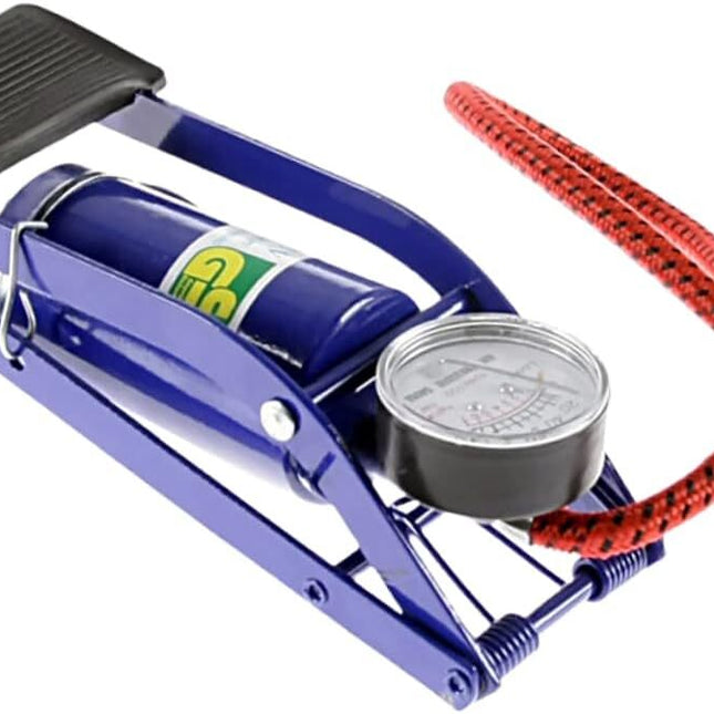Foot Air Pump High Pressure Gauge Tyre Tire Inflator Air Bed Bike Ball.