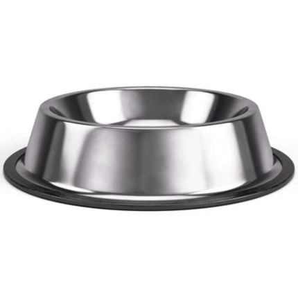 Non Slip Stainless Steel Dog Bowl Pet Cat Water Food Feeder Portable Puppy Dish - Large (500ml).