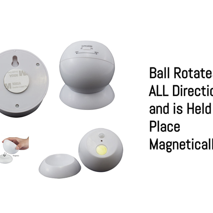 Brillar Motion Activated Swivel Ball Light - White.