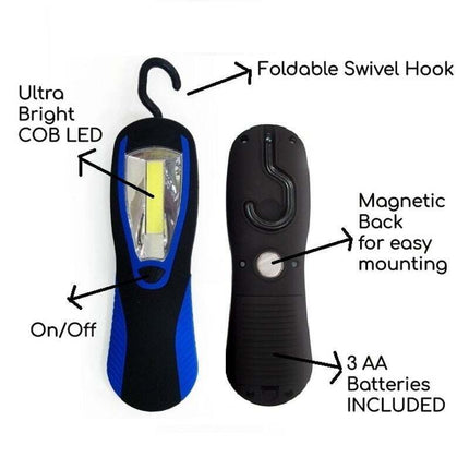 Ultra Bright Work Light with COB LED Technology Convenient Swivel Hook Magnetic Back for Easy Mounting.