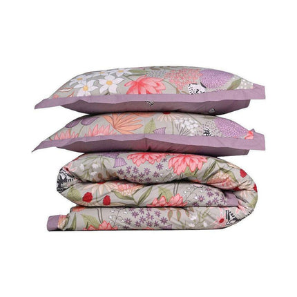 100% Cloud Cotton Duvet Quilt Cover Set w/ 2 Pillow Cases in Serena - Double.