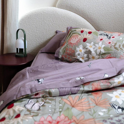 100% Cloud Cotton Duvet Quilt Cover Set w/ 1 Pillow Case in Serena - Single.