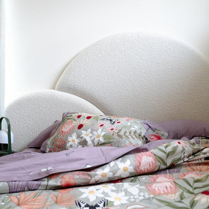 100% Cloud Cotton Duvet Quilt Cover Set w/ 2 Pillow Cases in Serena - Super King.