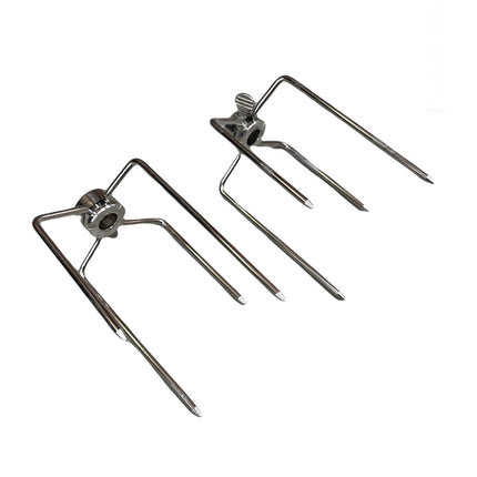 2pcs Rotisserie Spit Forks Roast Chicken Fork Kabob Skewer BBQ Spit Forks Gyro.