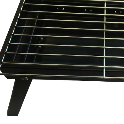 Premium Portable Charcoal Folding BBQ Grill Barbecue Foldable Travel - Black/Silver.
