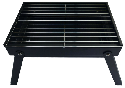 Premium Portable Charcoal Folding BBQ Grill Barbecue Foldable Travel - Black/Silver.