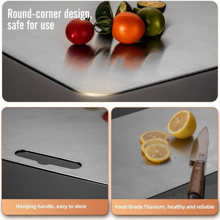 Stainless Titanium Steel Anti-Bacterial Mildew-Proof Cutting Chopping Board 23 x 34cm.