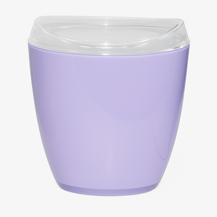 Oval Swing Top Waste Rubbish Bin Acrylic Lightweight Compact Bathroom Office in Purple.