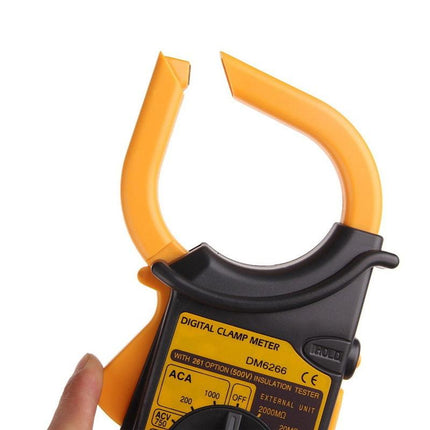 Digital Clamp Meter AC/DC Voltage Resistance Frequency DM6266 - Batteries Incl..