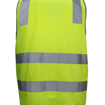 Hi Vis Safety Vest Reflective Tape Zip Up Workwear Pocket High Visibility in Yellow - M.