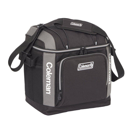 Coleman 30 Can Soft Cooler Insulated Outdoor Camping Picnic Bag in Black.