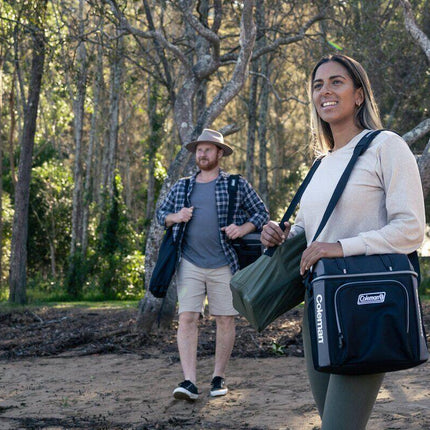 Coleman 30 Can Soft Cooler Insulated Outdoor Camping Picnic Bag in Black.