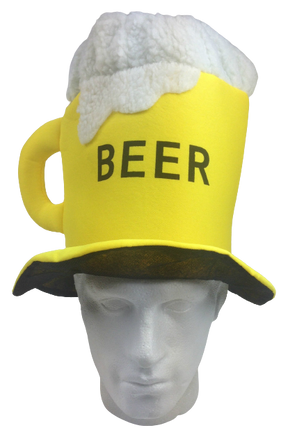 BEER HAT Drinking Mug Party Costume Accessory Fancy Dress Cap Halloween Unisex.