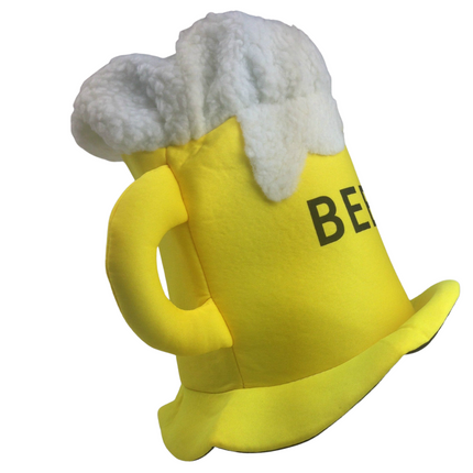BEER HAT Drinking Mug Party Costume Accessory Fancy Dress Cap Halloween Unisex.