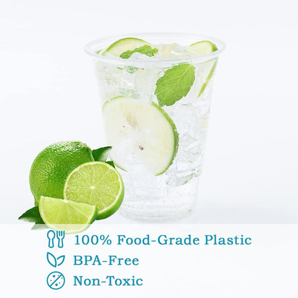 540x 16oz (480ml) Premium Plastic Clear Cups Extra Strong PET BPA Free.