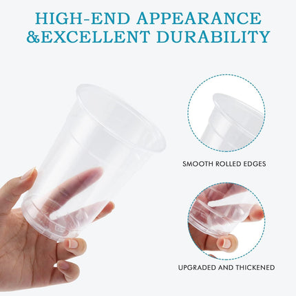 540x 16oz (480ml) Premium Plastic Clear Cups Extra Strong PET BPA Free.