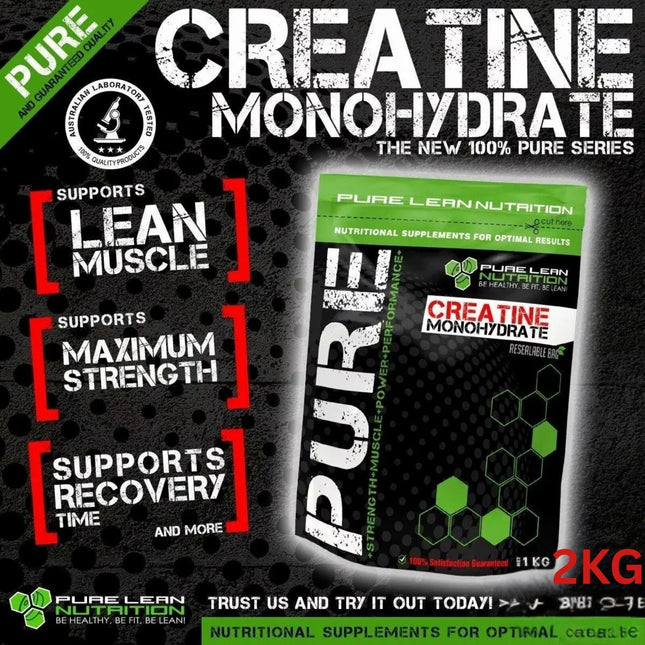 2KG Creatine Monohydrate Powder HPLC Tested Gym Workout Enhancer Micronised Supplement.
