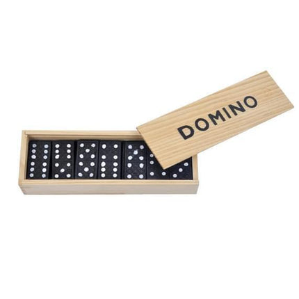 Domino Set Wooden Box Kids Children Traditional Toy 28 Dominoes.