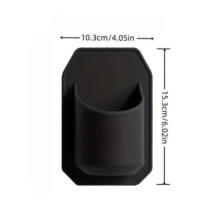 Silicone Shower Beer Holder Wall Mounted Beverage Can Rack Self Adhesive in Black.
