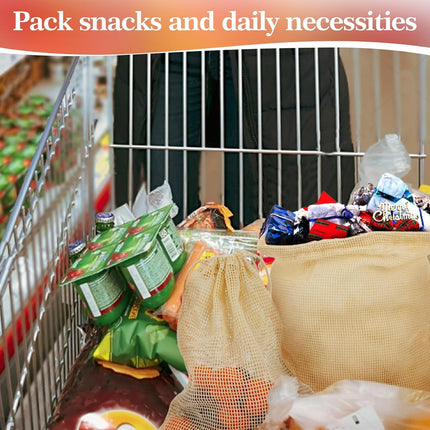 Set of 10 ECOCLAND Reusable Mesh Produce Bags Fruit Grocery Storage Washable Eco Bag.