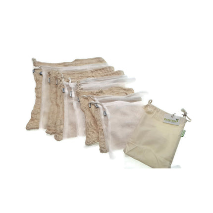 Set of 10 ECOCLAND Reusable Mesh Produce Bags Fruit Grocery Storage Washable Eco Bag.