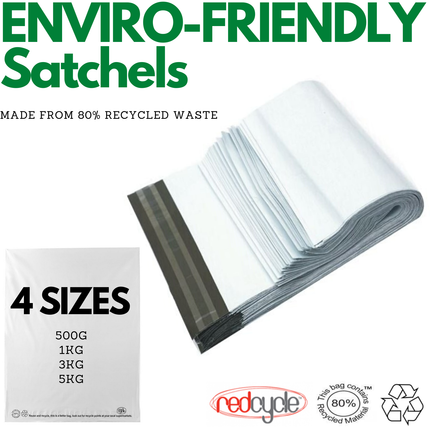 Enviro Recycled Courier Satchels Poly Mailer Bag Accredited Self Sealing Shipping - 5kg (510x435x50mm) - 250pcs.