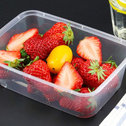 120pcs 1500ml Reusable Food Containers Plastic Storage Meal Prep w/ Lids (217*145*72mm).