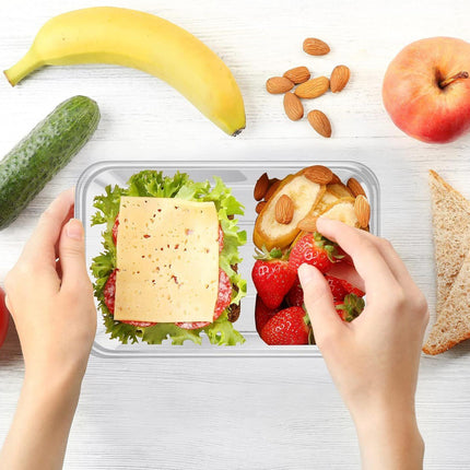 120pcs 1500ml Reusable Food Containers Plastic Storage Meal Prep w/ Lids (217*145*72mm).