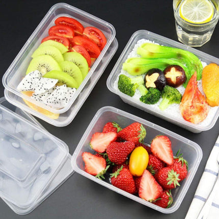 96pcs 2000ml Reusable Food Containers Plastic Meal Prep Storage w/ Lids - BPA Free (246*157*67mm).