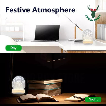 CarolCraft Christmas LED Acrylic USB Lamp Set of 5 Decoration Ornament Xmas Gift.