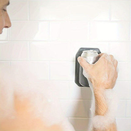 PP Sturdy Hard Plastic Shower Beer Holder Wall Mounted Beverage Can Rack Self Adhesive.