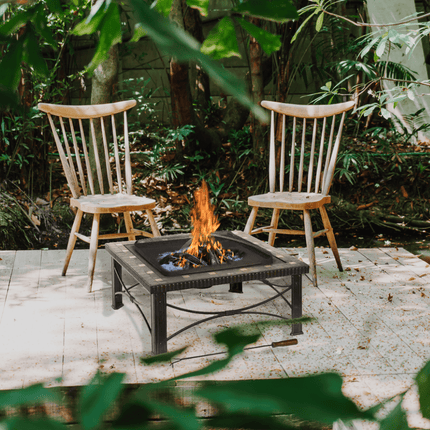 30" Square Slate Tile Fire Pit Outdoor Patio Heater Fireplace.