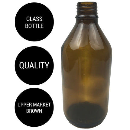 600ml Brown Glass Bottle for DIY Arts & Crafts without Lid/Cap.