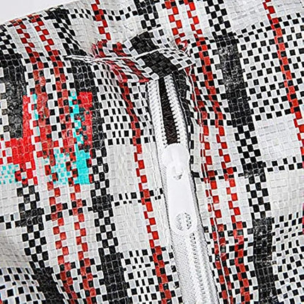 48x Large Stripe Bag Packing Storage Strip Zip Shopping Travel Check House Moving 78cm x 90cm x 25cm.